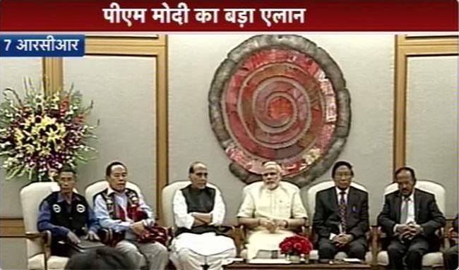 7, RCR में प्रधानमंत्री मोदी, राजनाथ सिंह और इसाक मुइवा