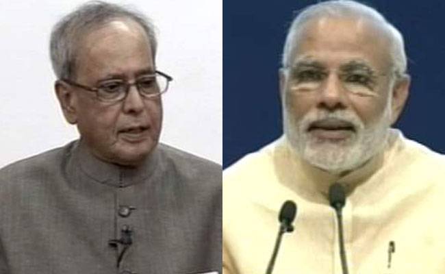 राष्ट्रपति प्रणब मुखर्जी और प्रधानमंत्री नरेंद्र मोदी
