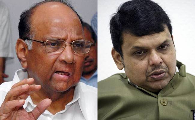 देवेंद्र फड़नवीस और शरद पवार