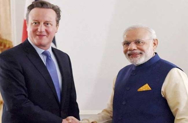 प्रधानमंत्री नरेंद्र मोदी और ब्रिटिश प्रधानमंत्री डेविड कैमरन