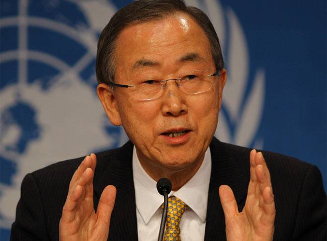 संयुक्त राष्ट्र प्रमुख बान की मून