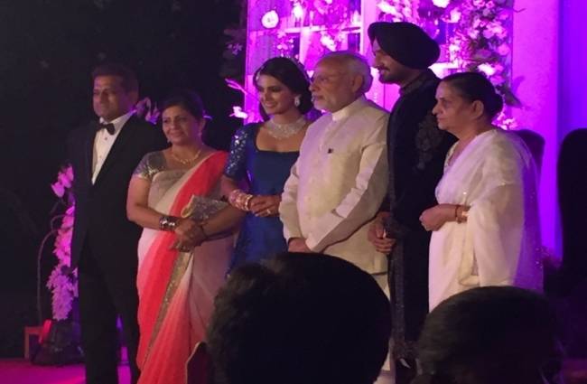 हरभजन के रिसेप्शन में पहुंचे प्रधानमंत्री नरेंद्र मोदी