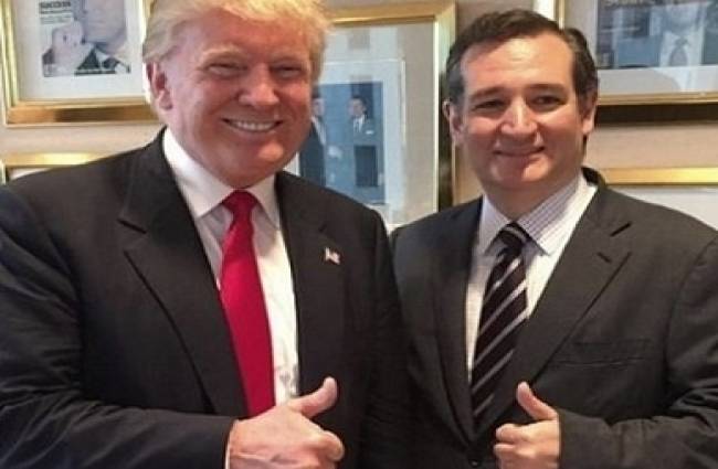 टेड क्रूज के साथ डोनाल्ड ट्रम्प