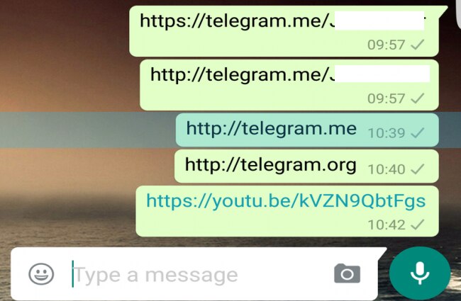 WhatsApp कर रहा है Telegram के लिंक्स ब्लॉक