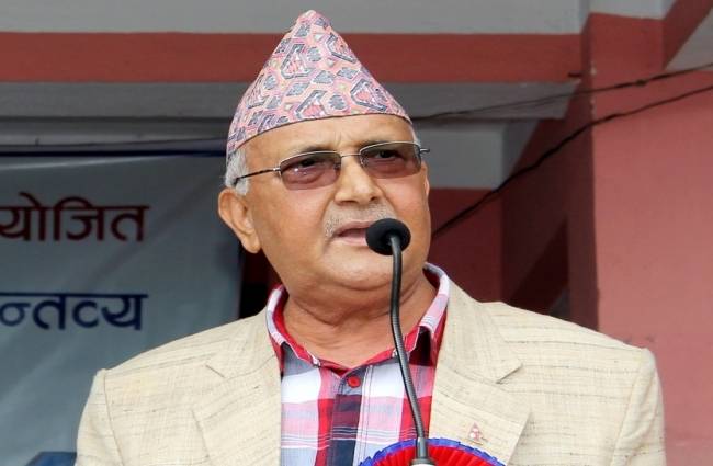 नेपाल के प्रधानमंत्री के. पी. शर्मा ओली