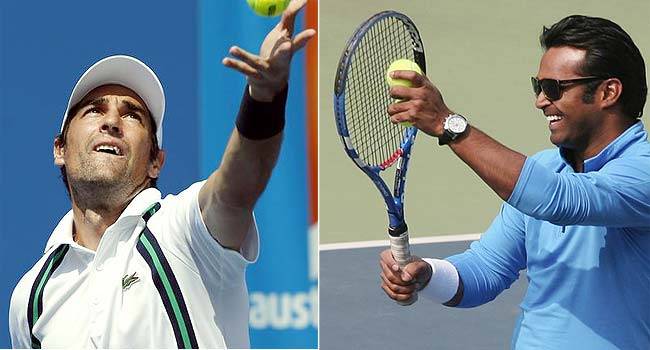 लिएंडर पेस और उनके फ्रांसीसी जोड़ीदार जेरेमी चार्डी