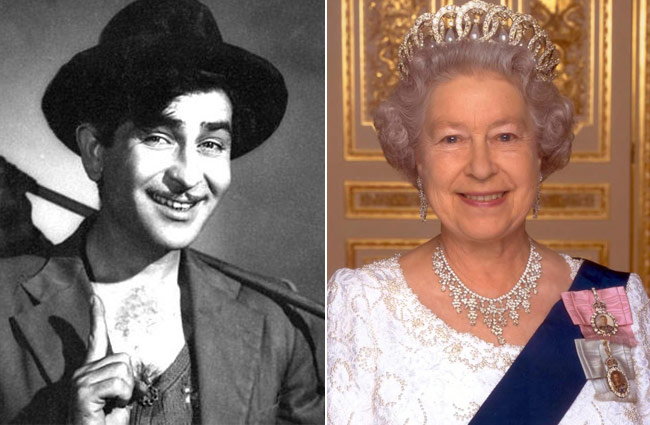 Raj Kapoor and Elizabeth II