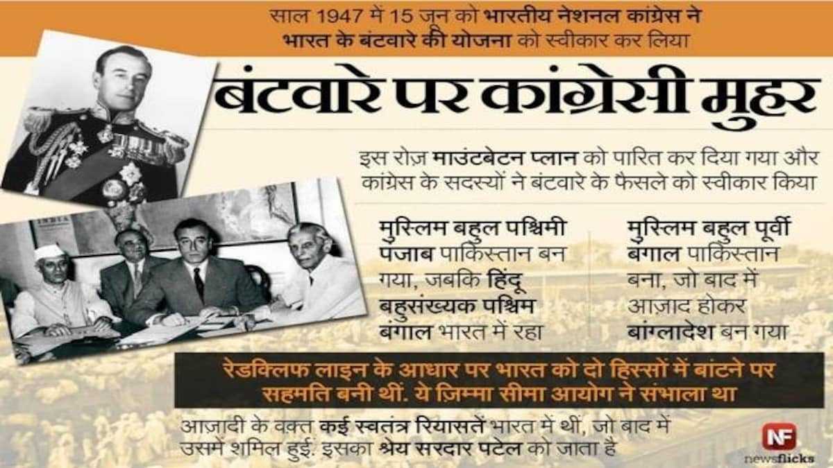 क ग र स न आज ह क द न म उ टब टन प ल न क स व क र The Mountbatten Plan And The Indian Independence Act 1947 Aajtak