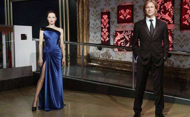 ब्रैड पिट और एंजेलि‍ना जोली का पुतला