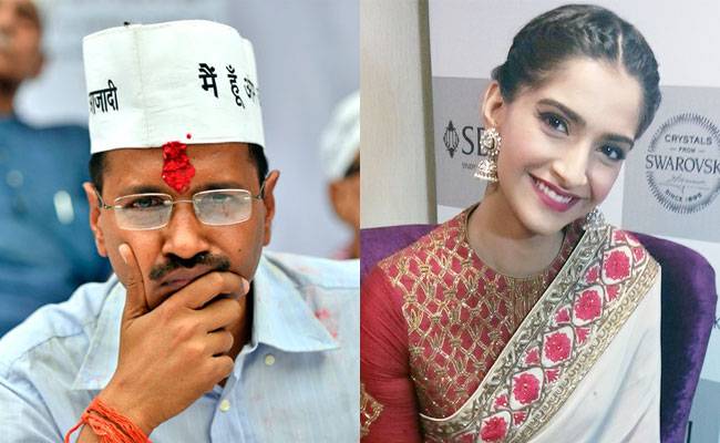 अरविंद केजरीवाल और सोनम कपूर