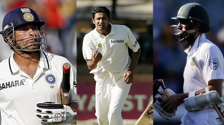 अनिल कुंबले, हाशिम अमला और सचिन तेंदुलकर