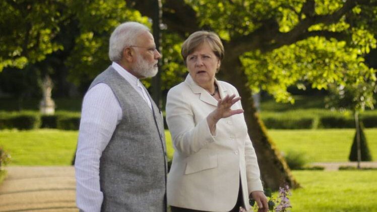 पीएम मोदी से चांसलर मर्केल की मुलाकात 
