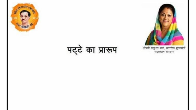 सरकार की ओर से जारी पट्टे का प्रारूप