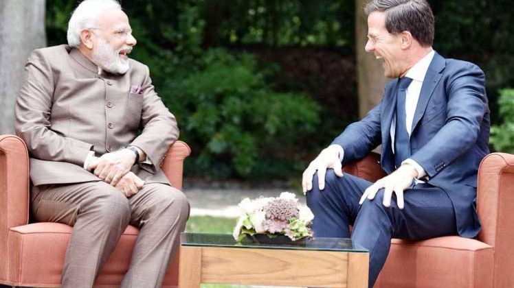 नीदरलैंड के प्रधानमंत्री के साथ पीएम मोदी