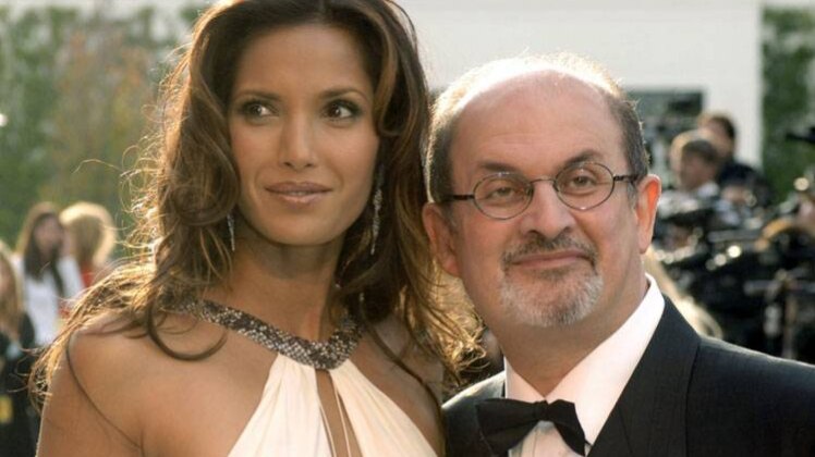 पूर्व पत्‍नी पद्मलक्ष्‍मी के साथ सलमान रुश्‍दी