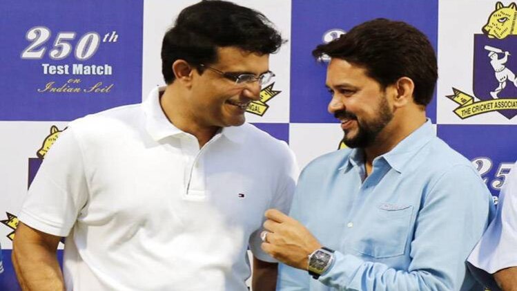 सौरव गांगुली और अनुराग ठाकुर 