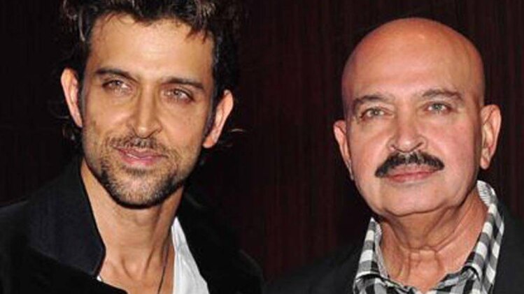 बेटे रितिक के साथ राकेश रोशन 