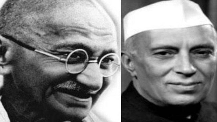 महात्मा गांधी और जवाहर लाल नेहरू 
