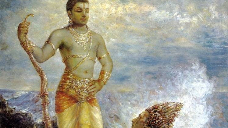 भगवान राम की प्रार्थना करते वरुण देवता 