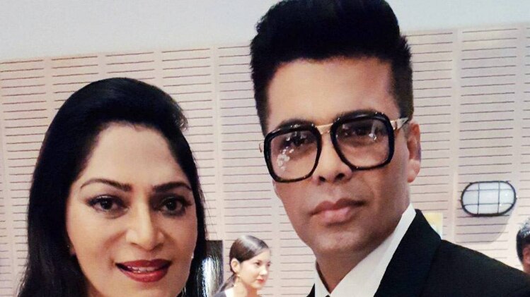 Simi Garewal with Karan Johar 