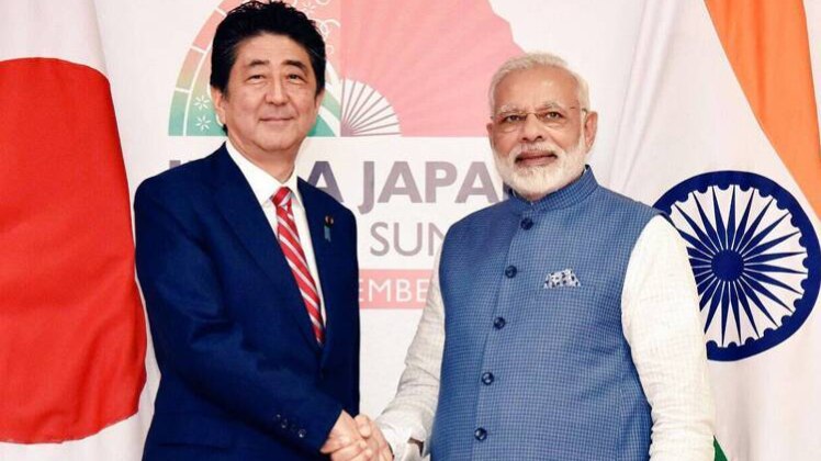 जापान के प्रधानमंत्री आबे और पीएम मोदी