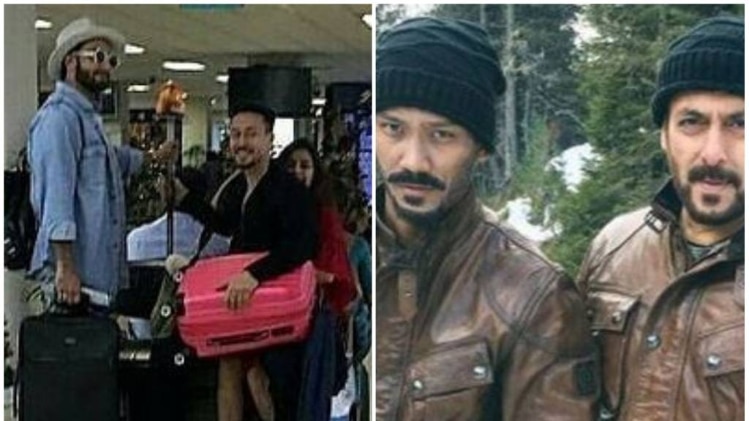 एयरपोर्ट में दिशा पटानी के साथ टाइगर श्राफ और बॉडी डबल के साथ सलमान खान 