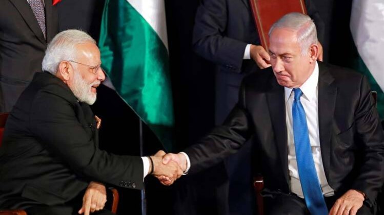 पीएम बेंजामिन नेतान्याहू और पीएम नरेंद्र मोदी 