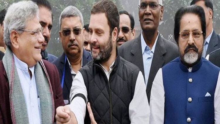 CPM महासचिव सीताराम येचुरी और कांग्रेस अध्यक्ष राहुल गांधी 