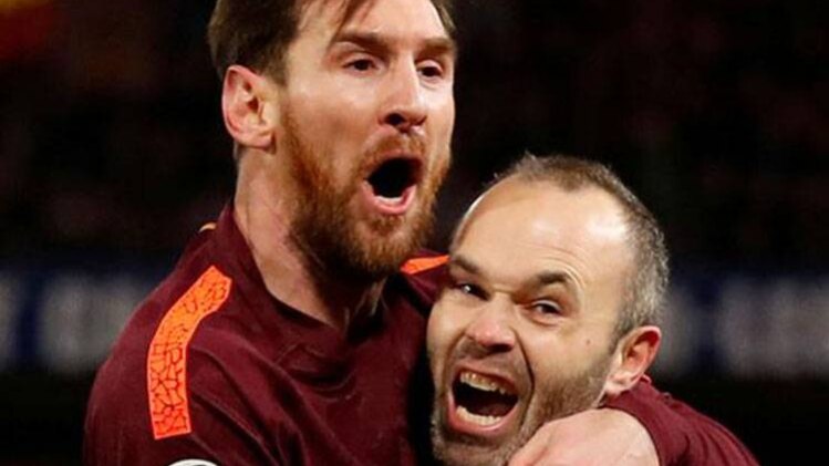 लियोनेल मेसी के साथ आंद्रेस इनिएस्ता