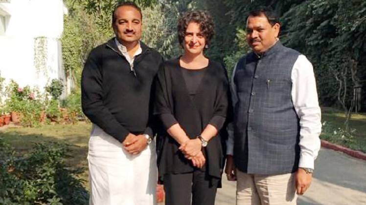 प्रियंका गांधी के साथ दिनेश प्रताप सिंह और अवधेश प्रताप सिंह