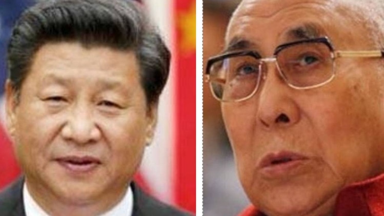 चीनी राष्ट्रपति शी जिनपिंग और तिब्बती धर्मगुरु दलाई लामा 