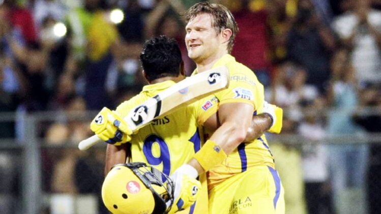 जीत के बाद रायडू संग जश्न मनाते वॉटसन (BCCI)