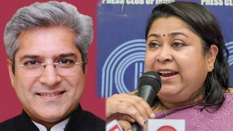 दिल्ली के मंत्री कैलाश गहलोत और IAS एसोसिएशन की मनीषा सक्सेना 