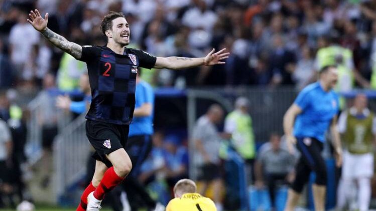 क्रोएशियाई खिलाड़ी का जश्न