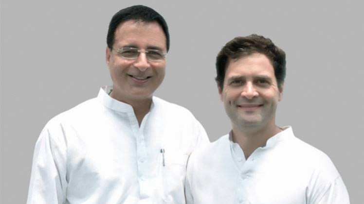 कांग्रेस अध्यक्ष राहुल गांधी और रणदीप सुरजेवाला