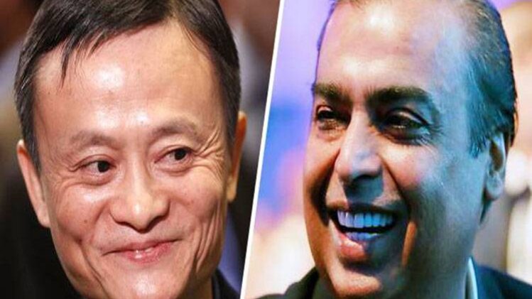 अलीबाबा के प्रमुख जैक मा और रिलायंस इंडस्ट्रीज के प्रमुख मुकेश अंबानी