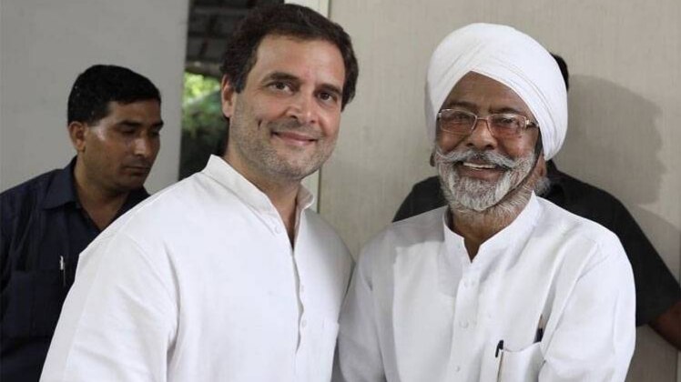 राहुल गांधी के साथ कांग्रेस विधायक गुरुमुख सिंह 