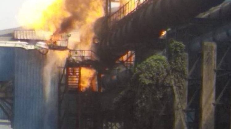 भिलाई स्टील प्लांट में लगी आग (फोटो- आजतक)