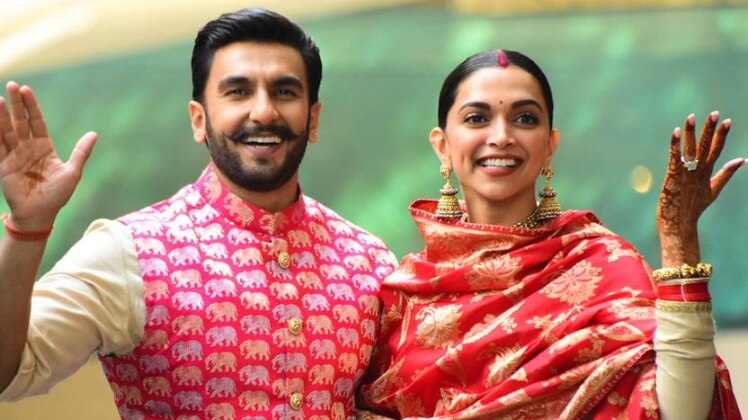 मुंबई में रणवीर-दीप‍िका 