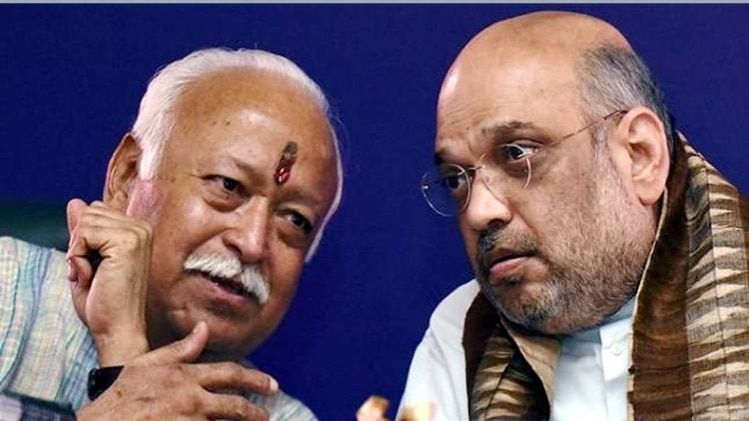 अमित शाह और मोहन भागवत (तस्वीर- PTI)