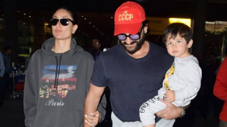 सैफ अली खान और करीना कपूर संग तैमूर अली खान 