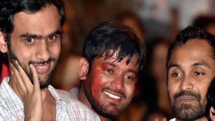 उमर, कन्हैया और अनिर्बान (फोटो- पीटीआई)