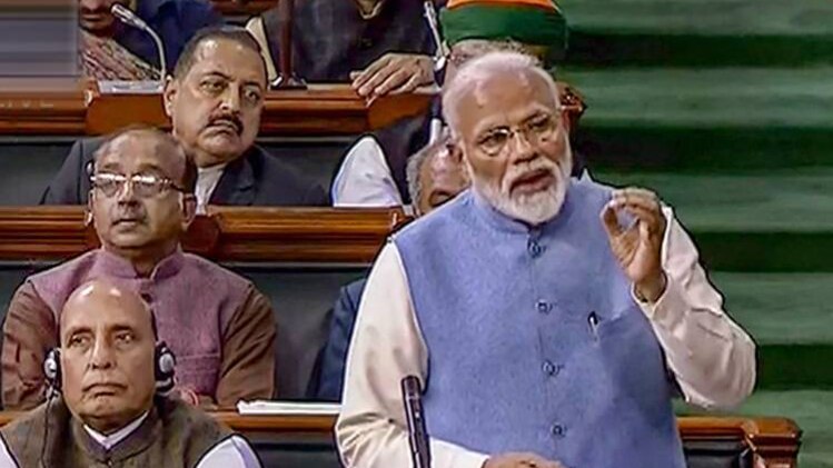 लोकसभा में PM नरेंद्र मोदी (फोटो- PTI)