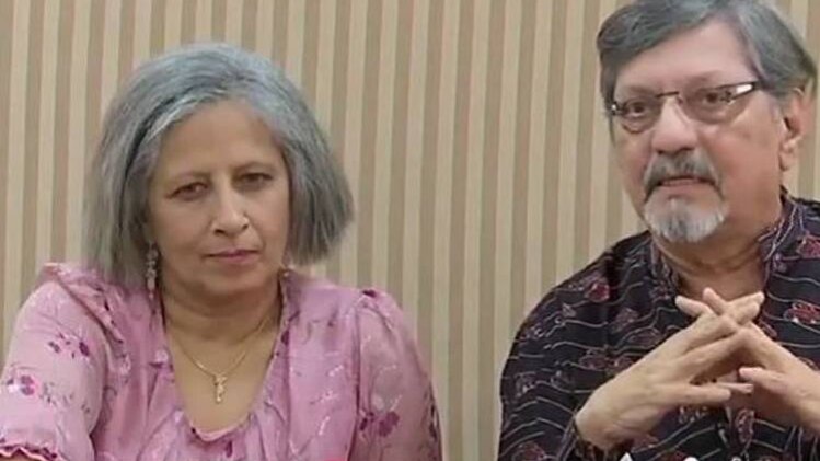 अमोल पालेकर और उनकी पत्नी संध्या गोखले (ANI)