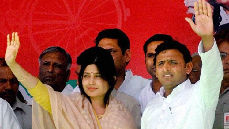 Akhilesh Yadav with his wife Dimple