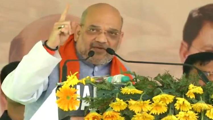 बिजनौर की रैली में बोलते अमित शाह. 