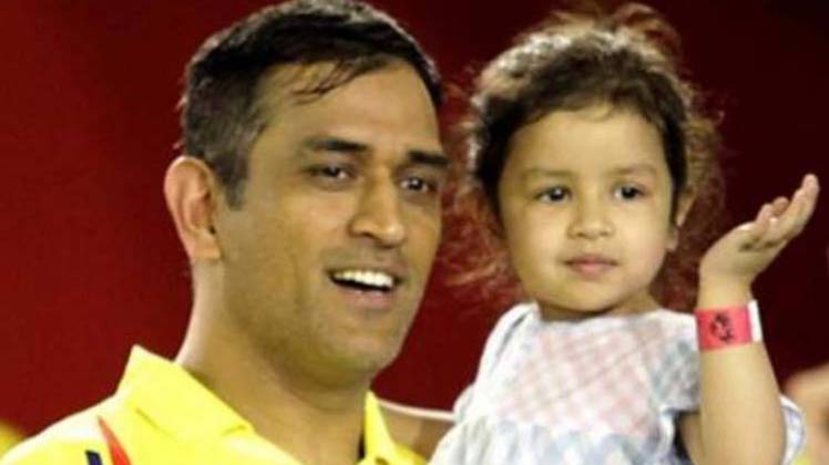 Dhoni with his daughter Ziva