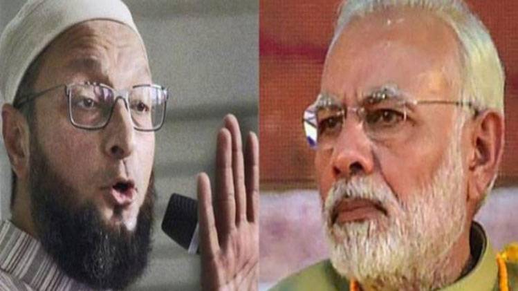 असदुद्दीन ओवैसी और पीएम नरेंद्र मोदी. (file)