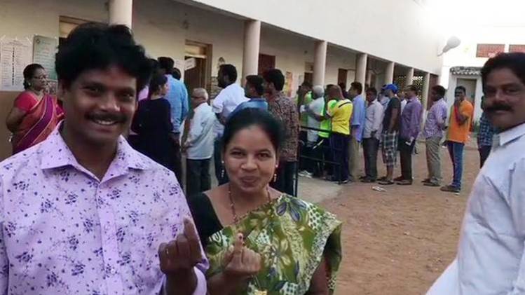 आंध्र प्रदेश में मतदान (ANI)