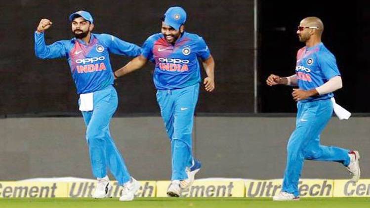 Virat Kohli, Rohit Sharma and Shikhar Dhawan